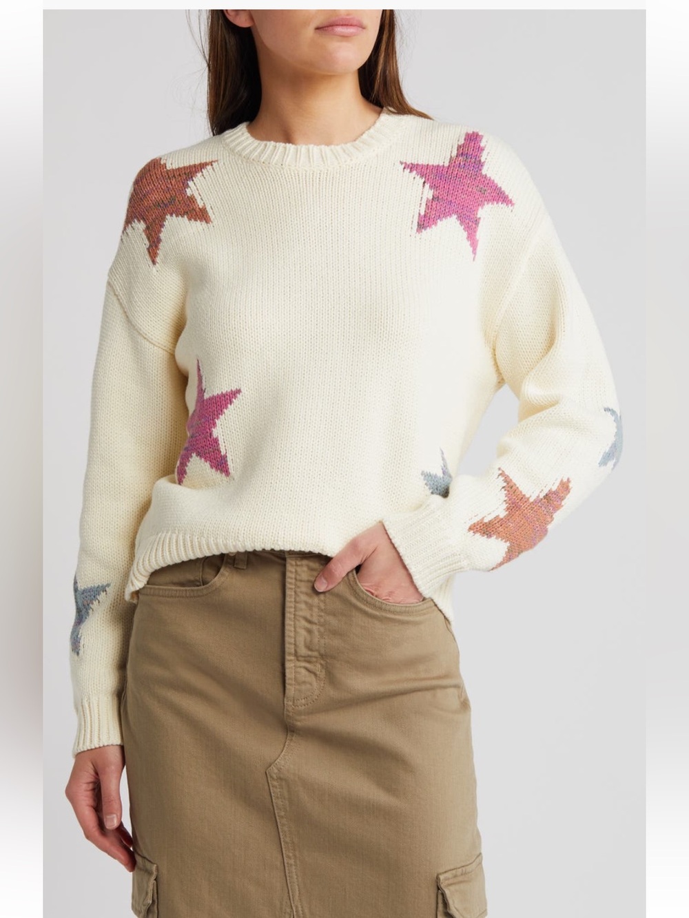 Rails Zoey Star Intarsia Cotton Blend Sweater Size S